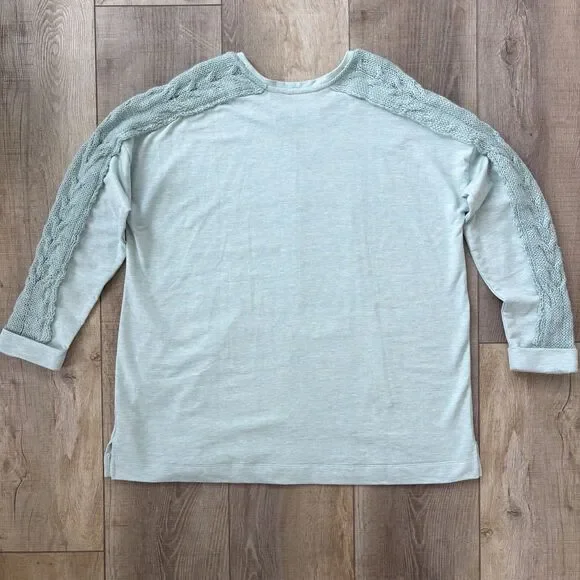 Soft Surroundings Womens Crochet Boho Tunic Top Size XL Blue Coastal Casual Cozy - Picture 5 of 11